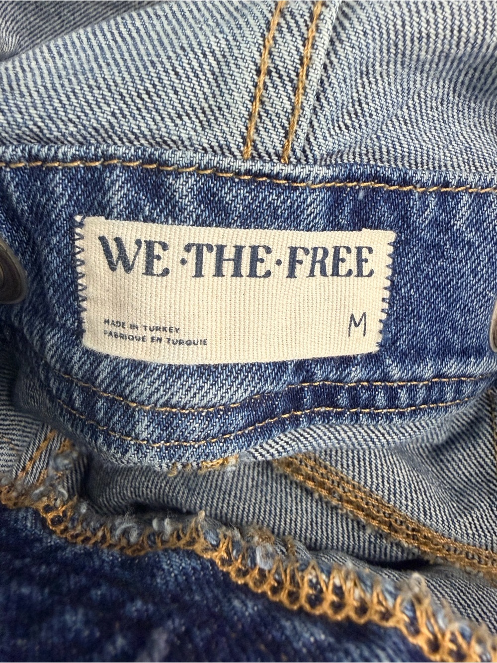 Free People We The Free Edison Coverall Blue Wide-Leg Denim Jumpsuit | M - Picture 6 of 7